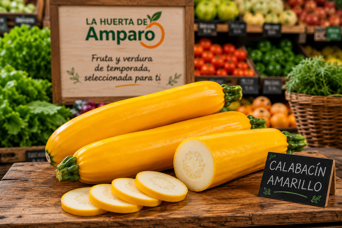 Calabacín amarillo fresco en La Huerta de Amparo